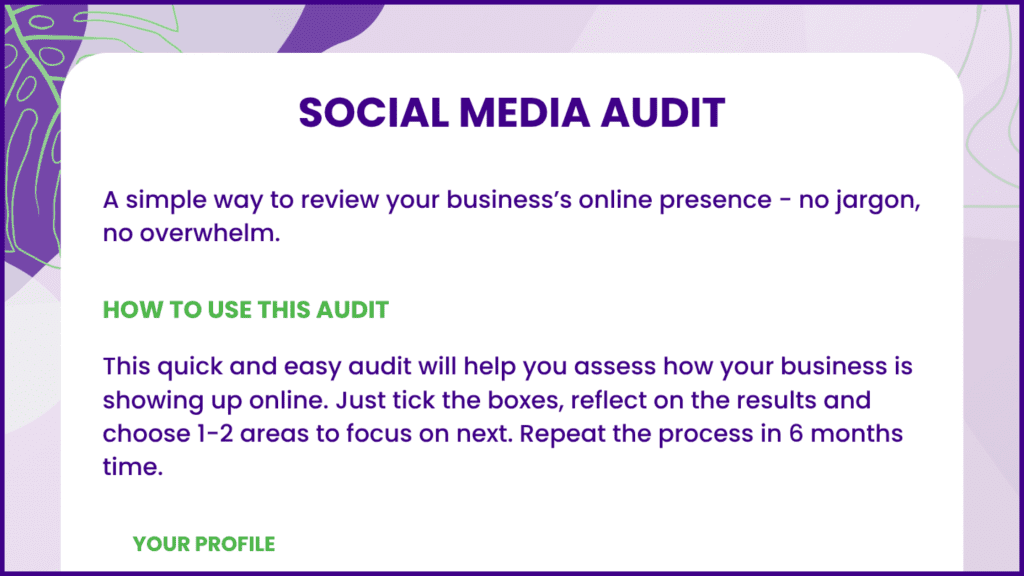 Preview of social media audit