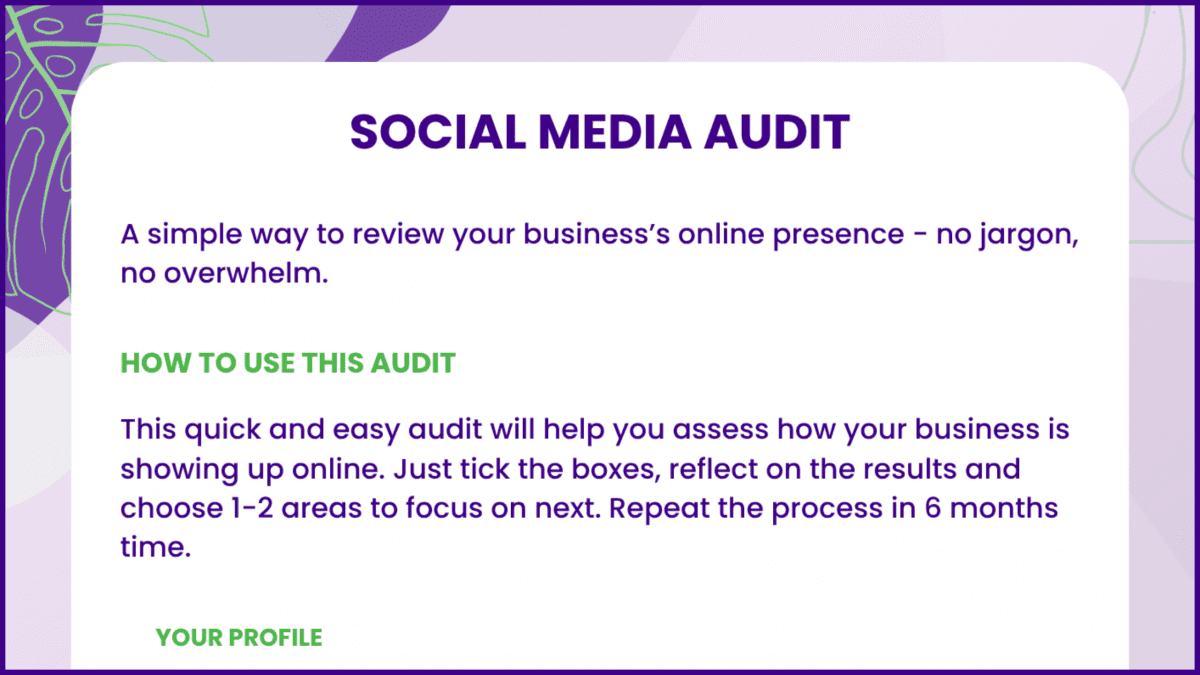 Preview of social media audit