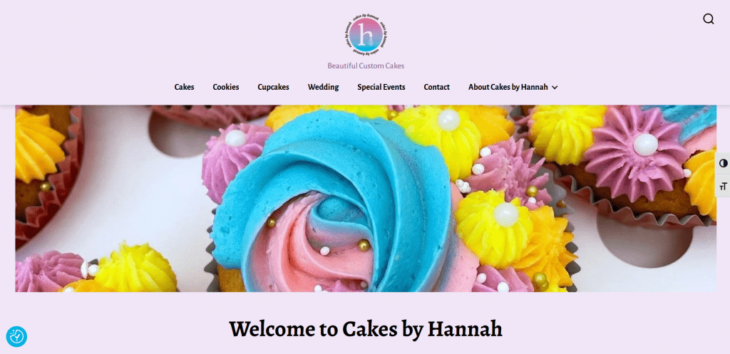 Preview of Cakes By Hannah Webpage